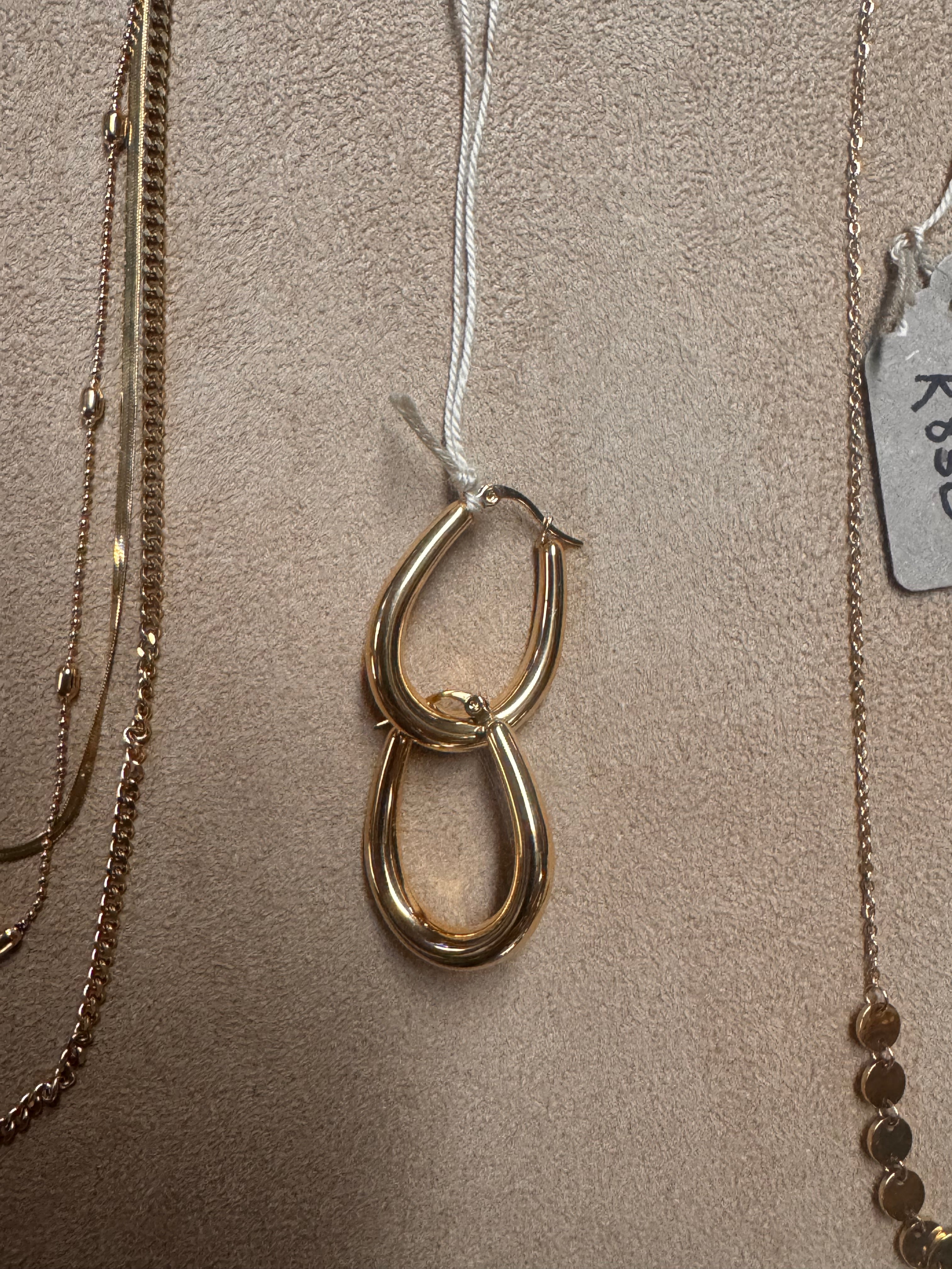 Drop hoop Gold Plated Earrings