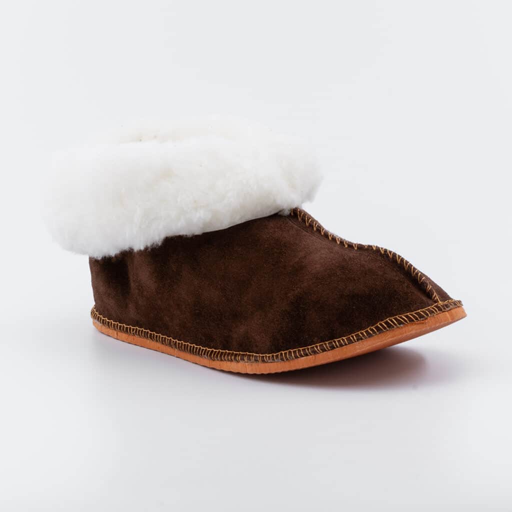 Cognac Brown Sheepskin Slippers